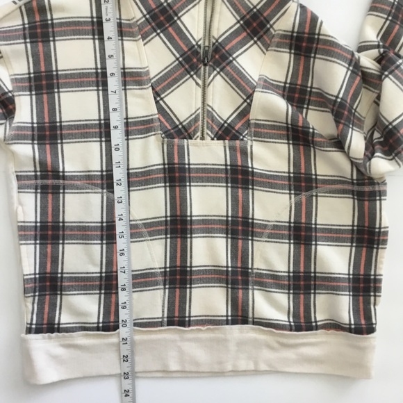 Free People “Why Not” Plaid Quarter Zip Size M - Picture 8 of 13